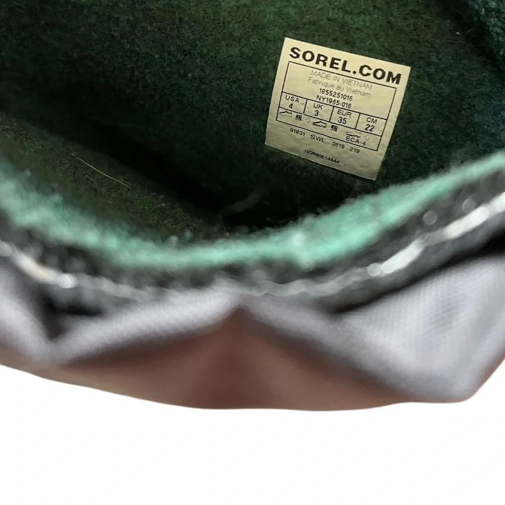 Sorel Flurry Snow Boots Black Gray Winter Lined YOUTH‎ 4 Black INSULATED warm✅